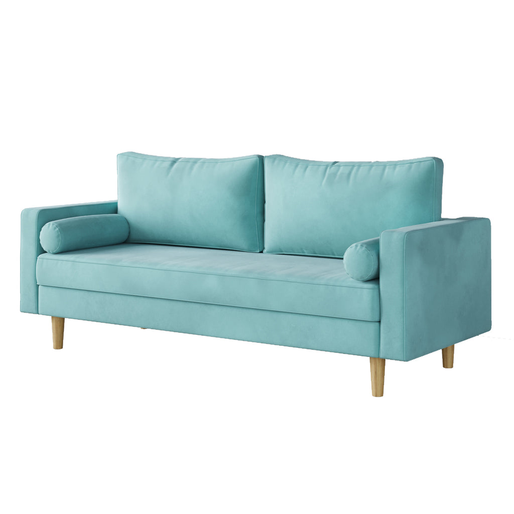 Modern Green Velvet Double Seat Sofa I56357
