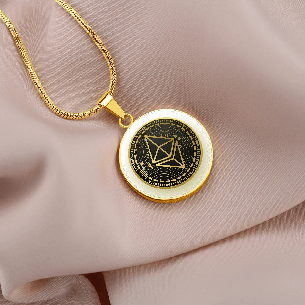 Stainless Steel or 18k Gold Circle Necklace 18-22" M67158