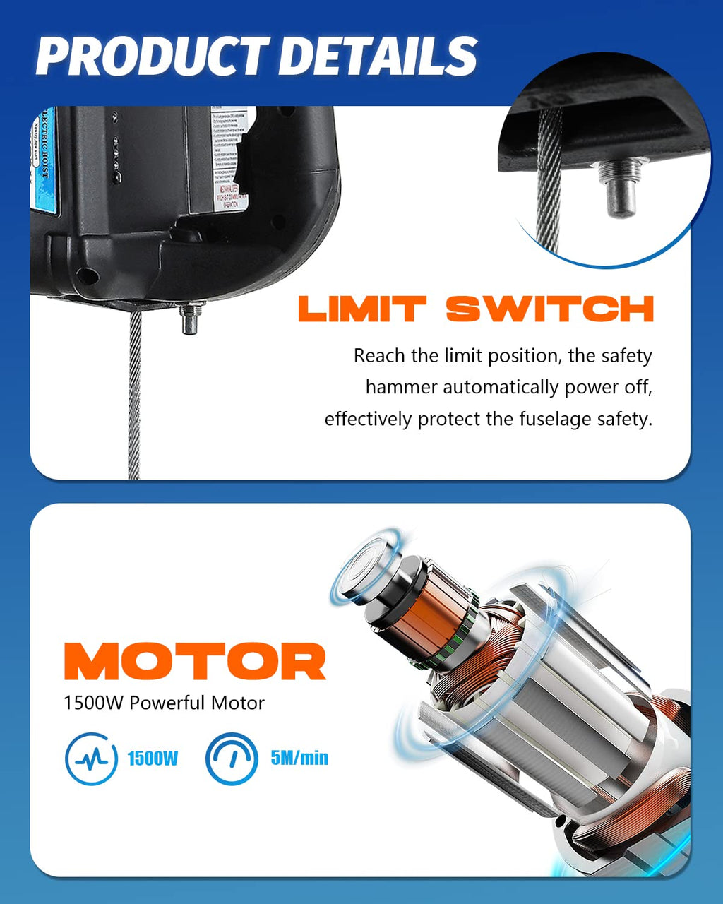3 in 1 Electric Hoist Winch 1,100lb Wireless Remote Control, 110/120 Volt Portable Power Electric Hoist U230