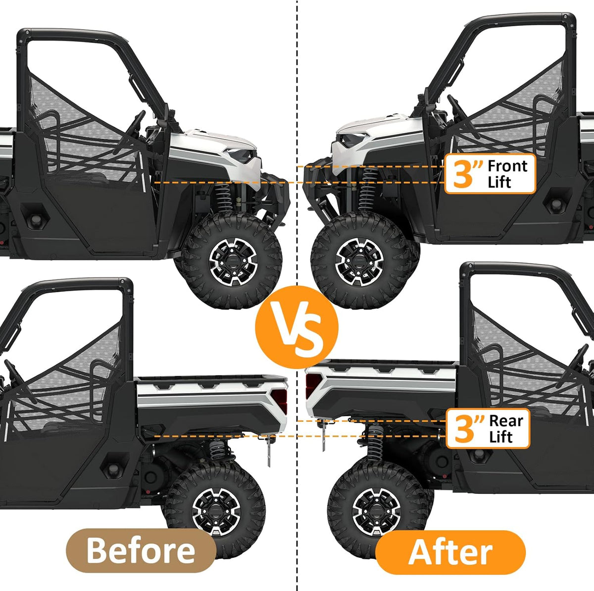 3 Inch Front and Rear Suspension Lift Kit for Polaris Ranger Fullsize O954524