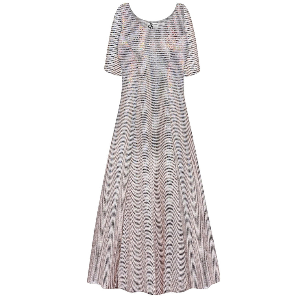 Small Womens Dress Aurora Print Short Sleeve Princess Cut B71057