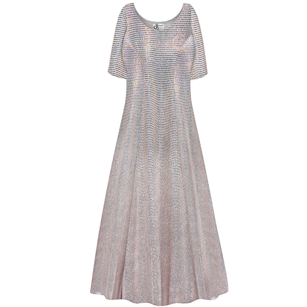 Small Womens Dress Aurora Print Short Sleeve Princess Cut B71057
