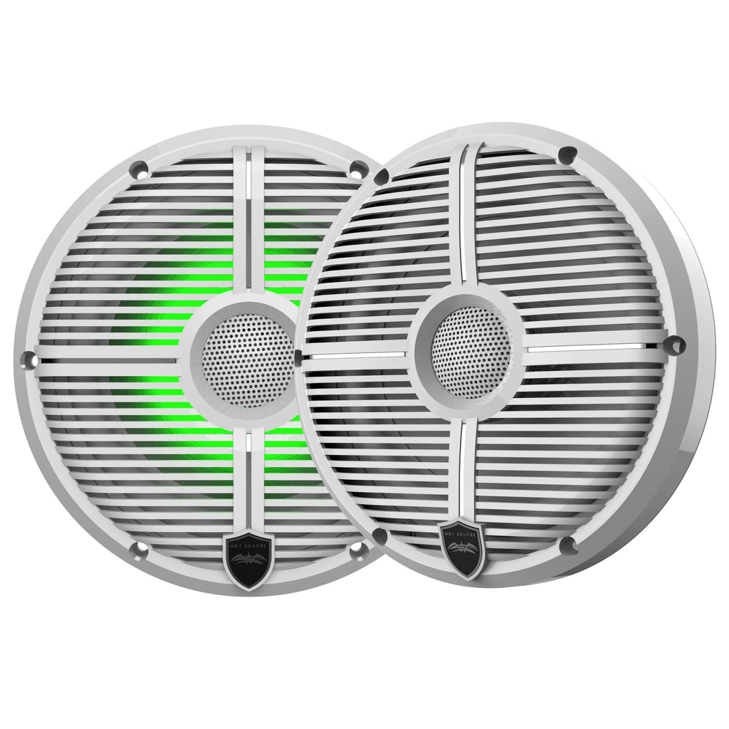 Marine Stereo with 2 Pair of 6.5" White Grill Marine Speakers with RGB Lighting A43898