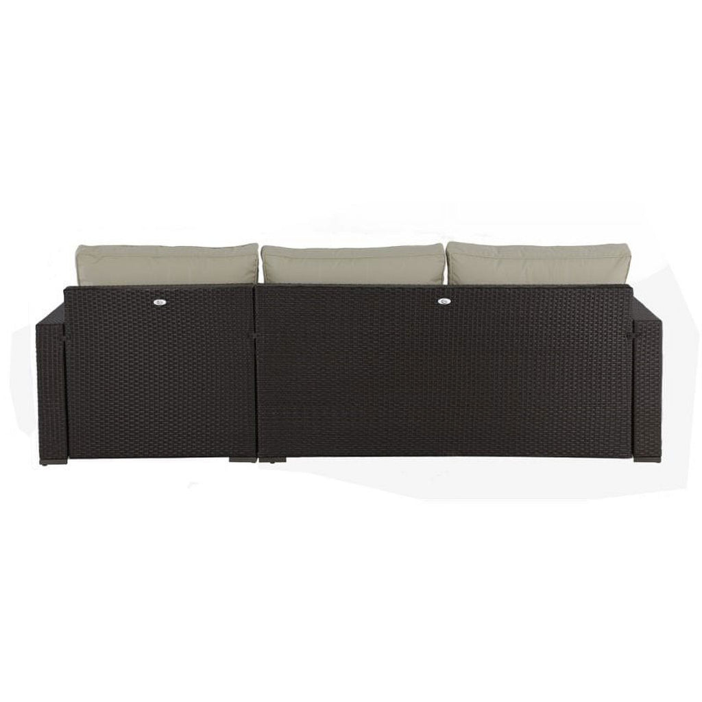 Brown Wicker Outdoor Storage Sectional N383