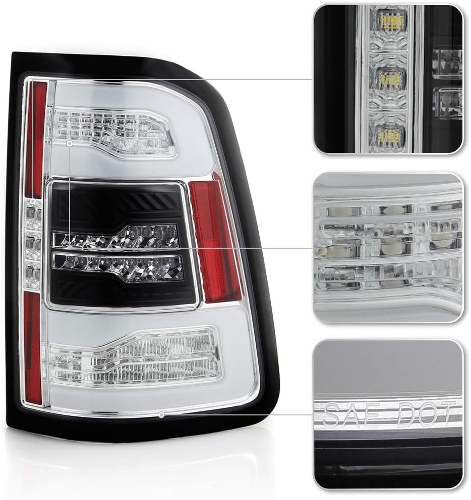 Chrome LED Tail Lights for 2019-2021 Ram 1500 M4294