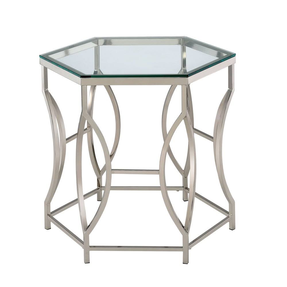 Chrome Glass Top End Table I363847