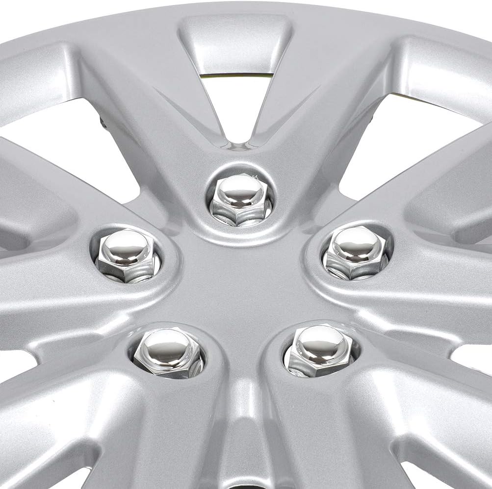 4PC Set 16 inch Silver Hubcap Wheel Cover Snap On Hubcap Y319