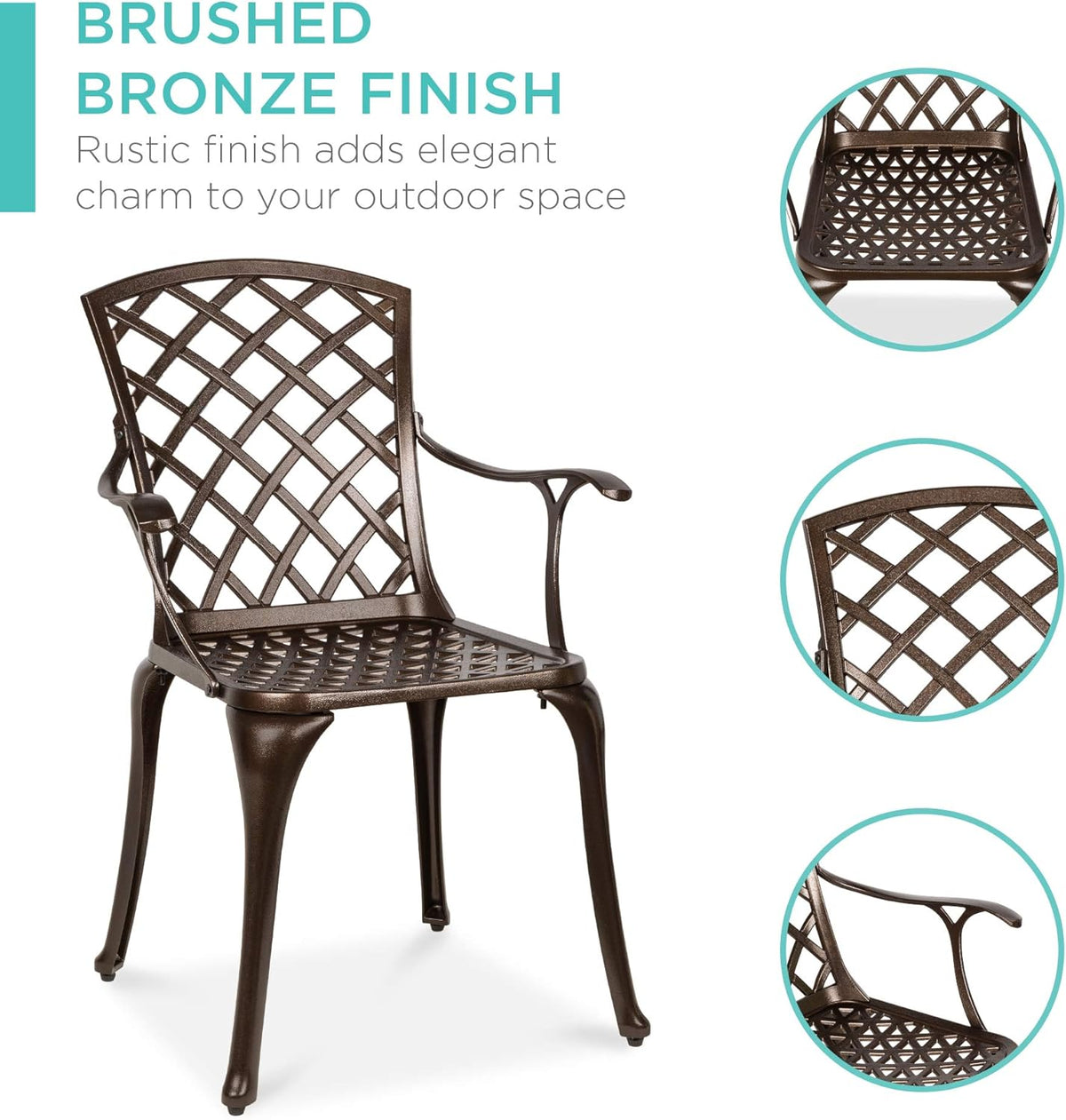 5-Piece Outdoor Cast Aluminum Dining Set with 4 Chairs A251