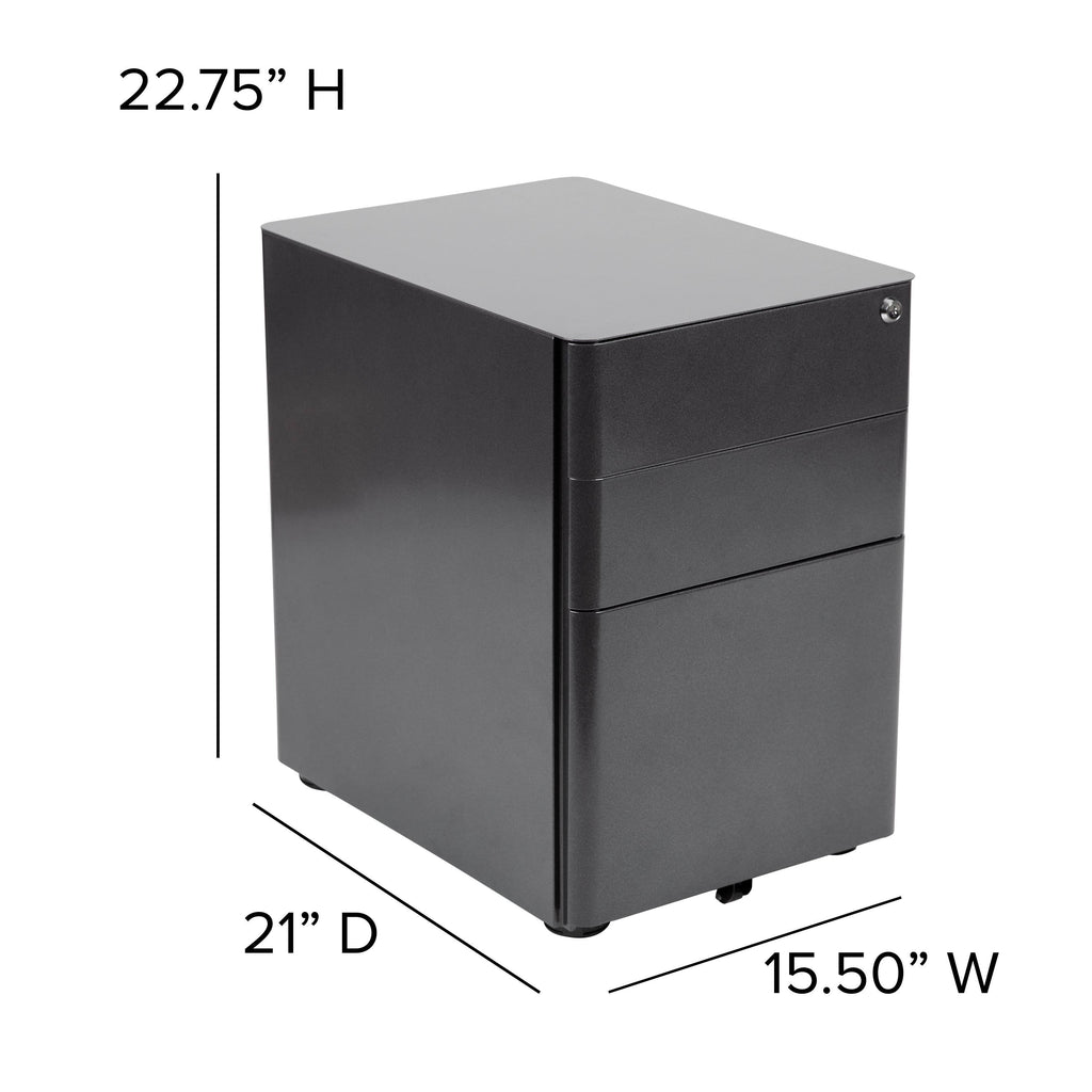 Red 3 Drawer Filing Cabinet O51621