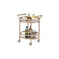 Bronze Oval Metal Serving Bar Cart N68420