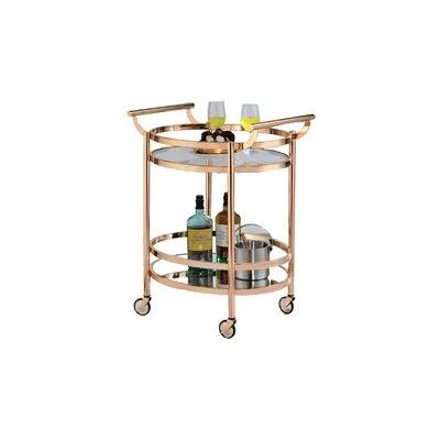 Bronze Oval Metal Serving Bar Cart N68420