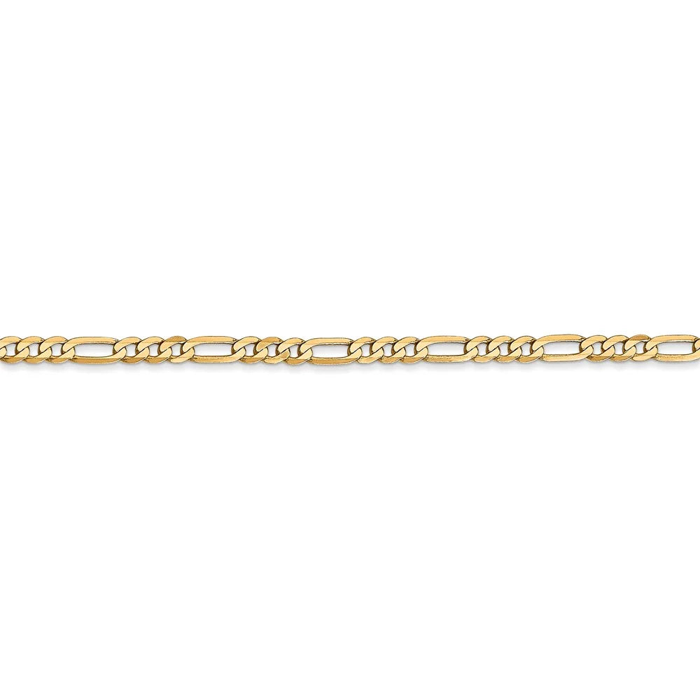 14kt Yellow Gold Flat Figaro Chain 24 inch Lobster Clasp P899849