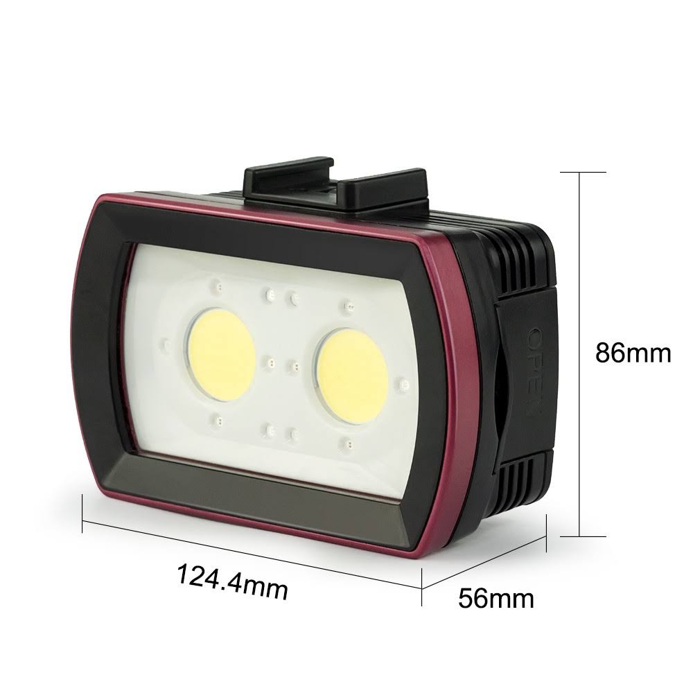 LED Diving Light Underwater Photography Fill-in Lamp 2pcs Aluminum Alloy 40M Waterproof IPX8 White X900