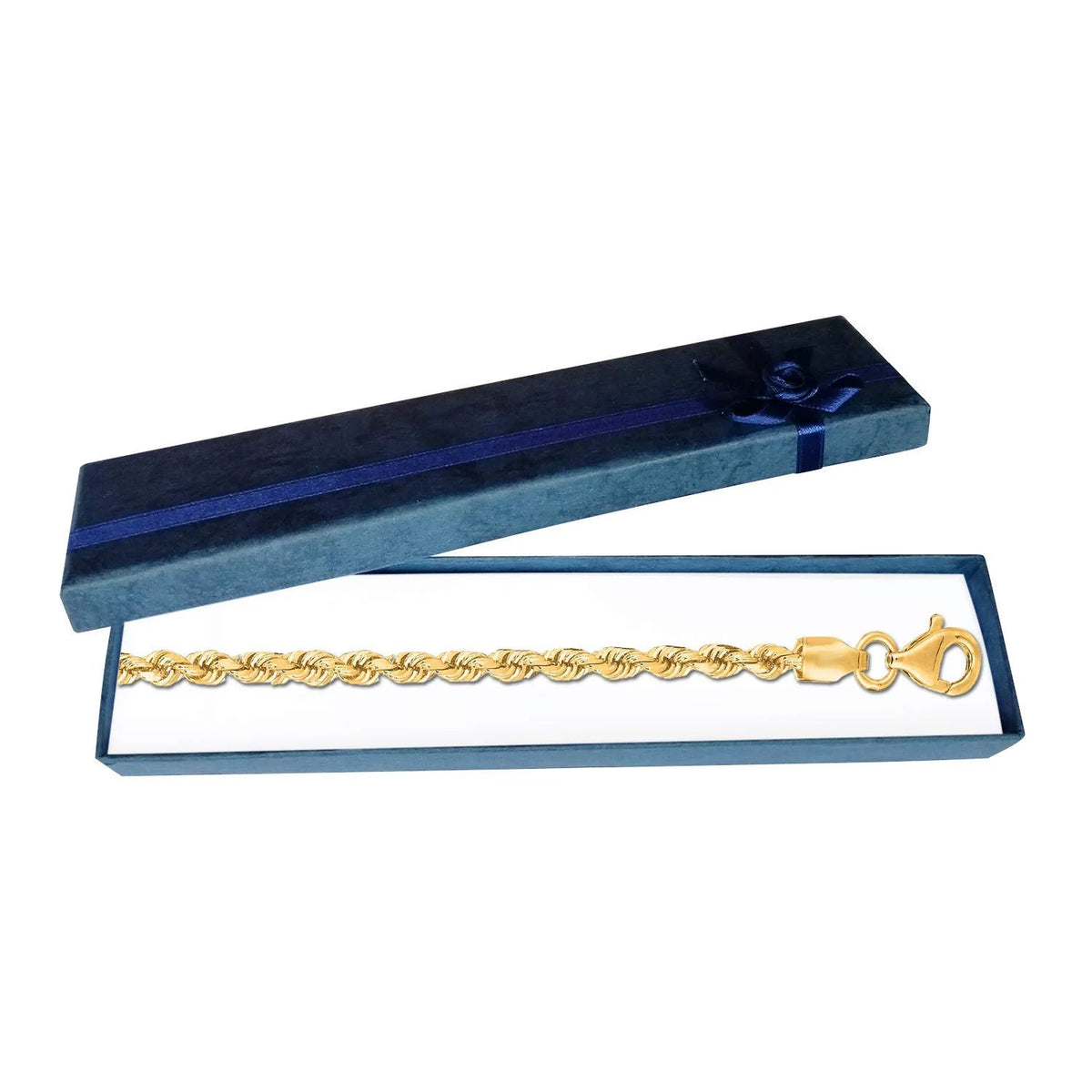 10k Solid Yellow Gold Diamond-cut Rope Chain, 24 Inches X6829