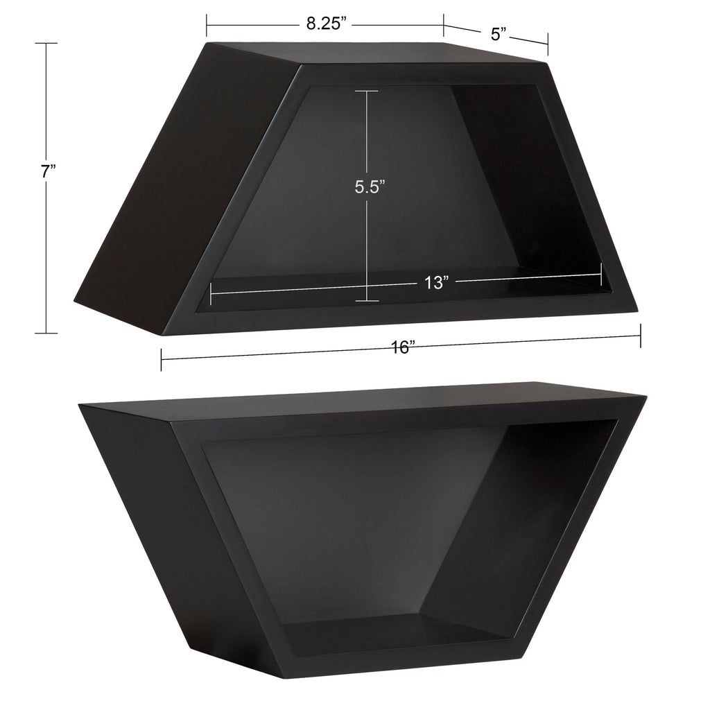 Black Wall Shelf Set of 2 D4392