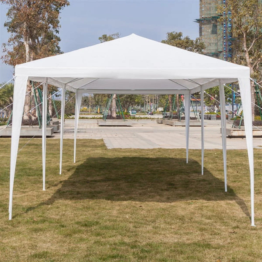 White 10' x 30' Canopy Tent with 7 Removable Sidewalls and Carry Bag G722
