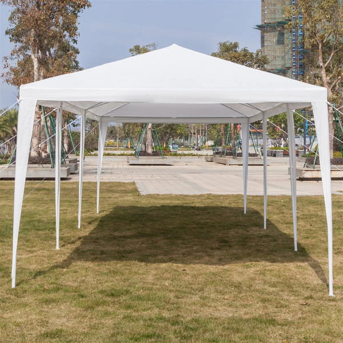 White 10' x 30' Canopy Tent with 7 Removable Sidewalls and Carry Bag G722