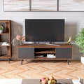 Gray Walnut 70 Inch TV Stand with Storage R4955