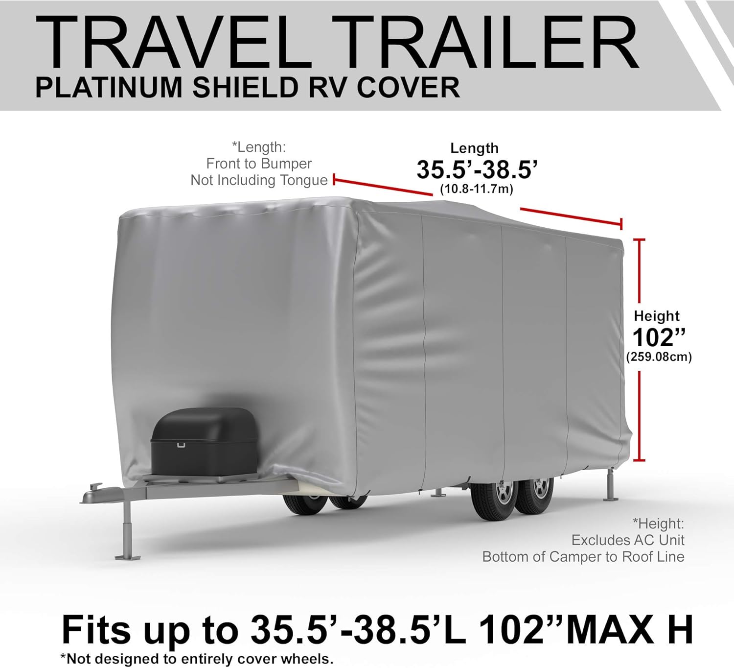 RV Cover for Toy Hauler RV 32.5' - 35.5' Long with Fleece Lining E5251