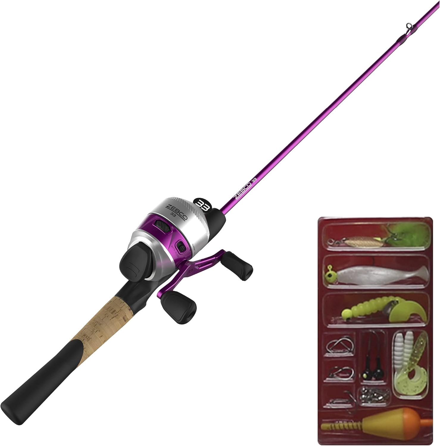2-Piece Fiberglass Spincast Reel and Fishing Rod Combo, 5.5-Foot, Pack of 2 N720