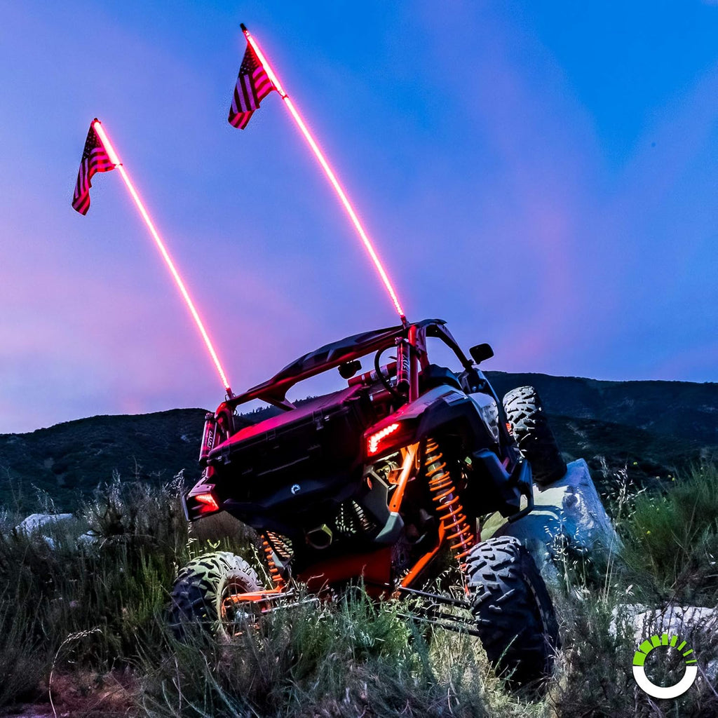 2pc 5ft LED Whip Lights for UTV ATV with RF Wireless Remote F3406