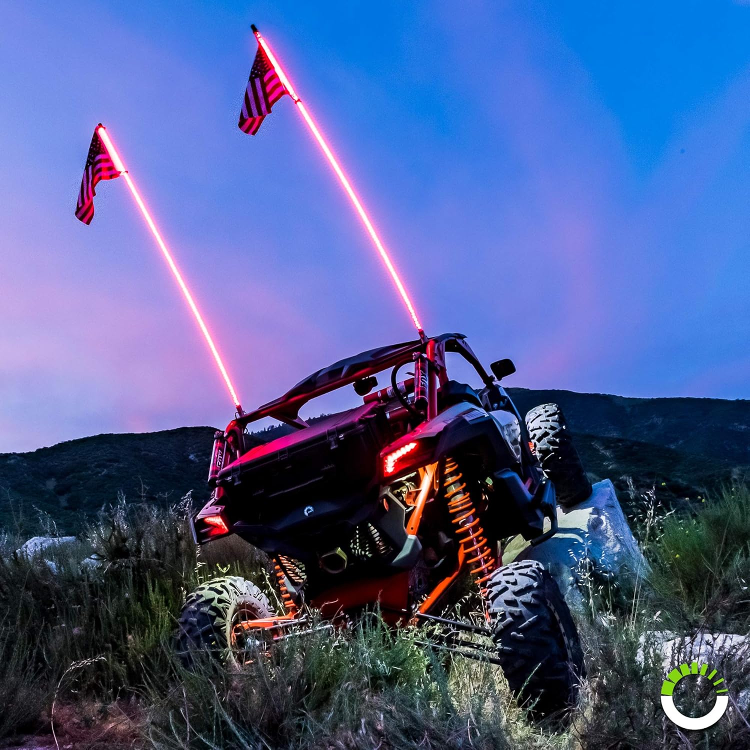 2pc 5ft LED Whip Lights for UTV ATV with RF Wireless Remote F3406