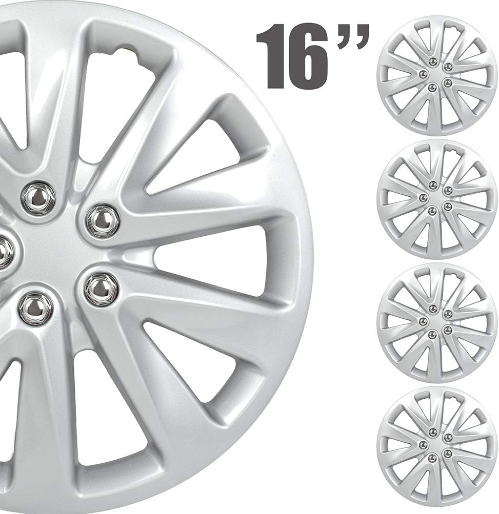 4PC Set 16 inch Silver Hubcap Wheel Cover Snap On Hubcap Y319