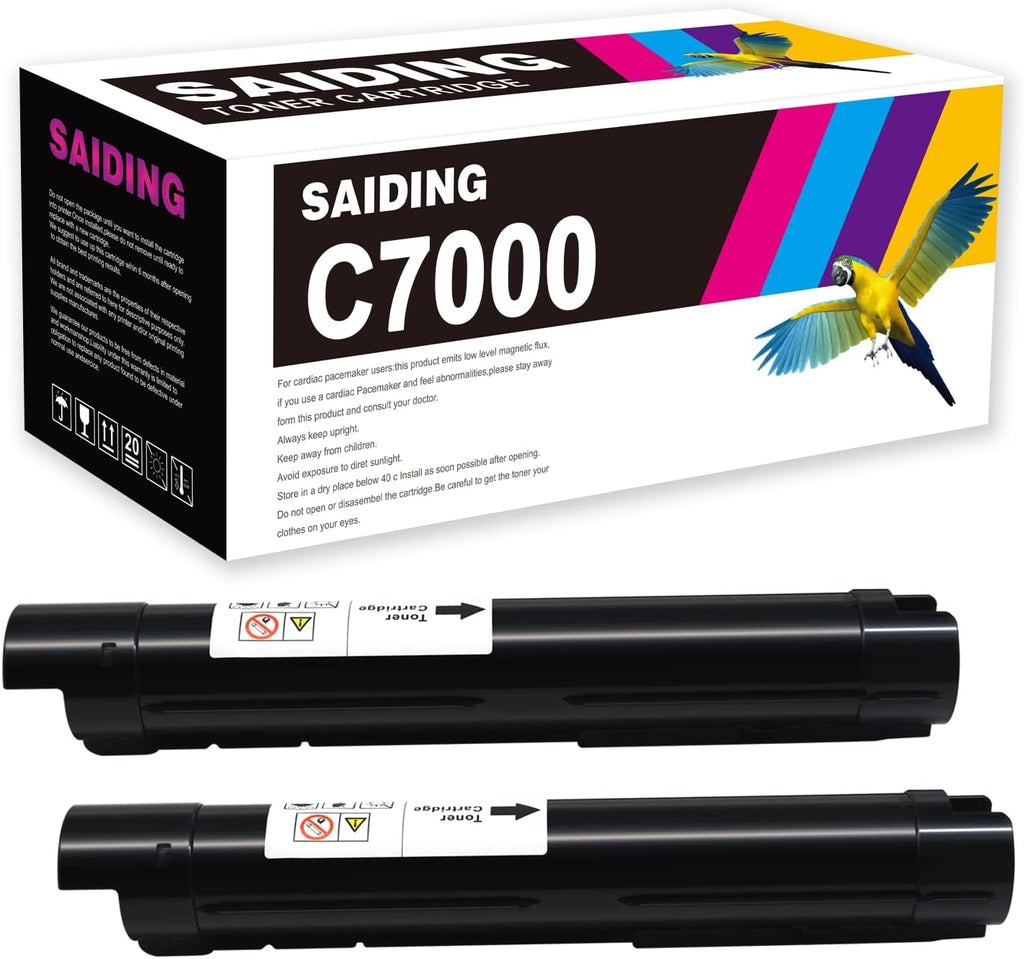 2 Black Remanufactured Toner Cartridge for Xerox C7000 Printer U22964