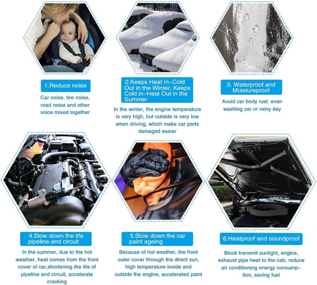 6.46sqft Car Sound Deadener Aluminum Foam Mat J5703