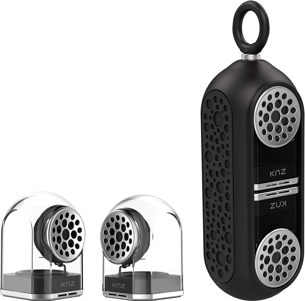 Portable Bluetooth True Wireless Speakers with Magnetic Connectable Base, Gray, Pack of 2 N90146
