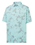 Ice Blue Medium Floral Print Golf Shirt X1696