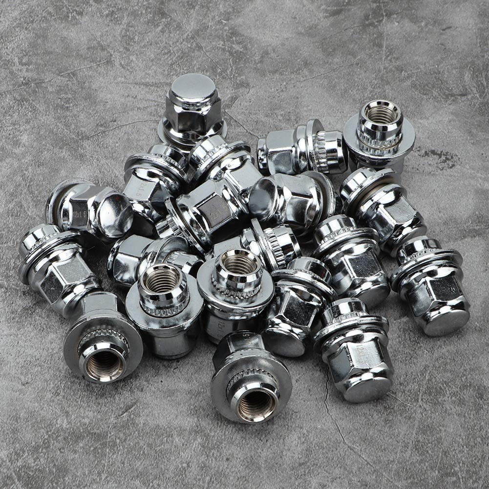 Silver Steel Wheel Nut 20 Pieces N964