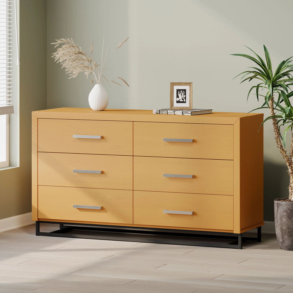 Faux Wood 6 Drawer Double Dresser Q6076