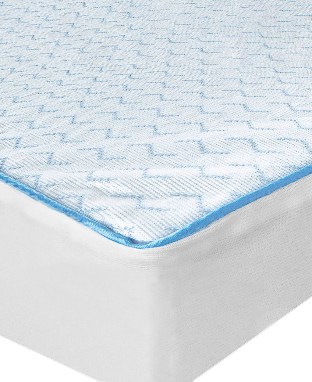 White Cal King Cooling Allergen Barrier Mattress Protector R2603