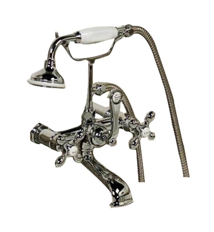 Polished Brass Tub Wall-Mounted Faucet with Hand Shower U886571