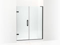 Frameless Pivot Shower Door, 71-3/4x22 H x 58-58-3/4x22 W, 3/8x22 Thick Crystal Clear Glass P834607