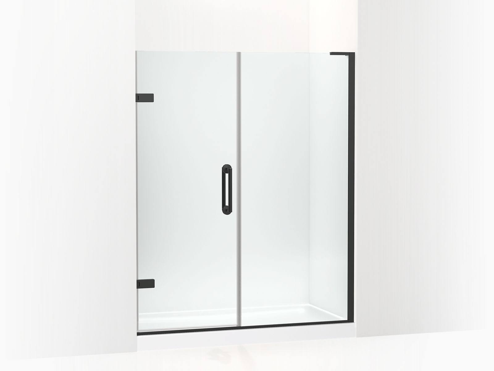 Frameless Pivot Shower Door, 71-3/4x22 H x 58-58-3/4x22 W, 3/8x22 Thick Crystal Clear Glass P834607