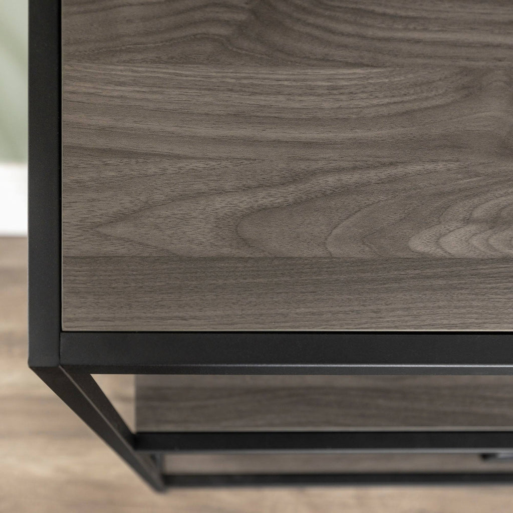 Dark Walnut / Black Metal X-Frame Bookshelf E971389