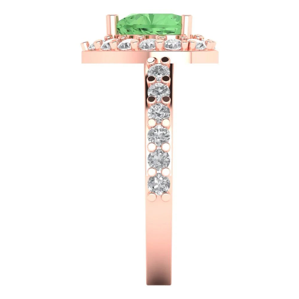 14k Rose Gold Halo Solitaire Ring G963396