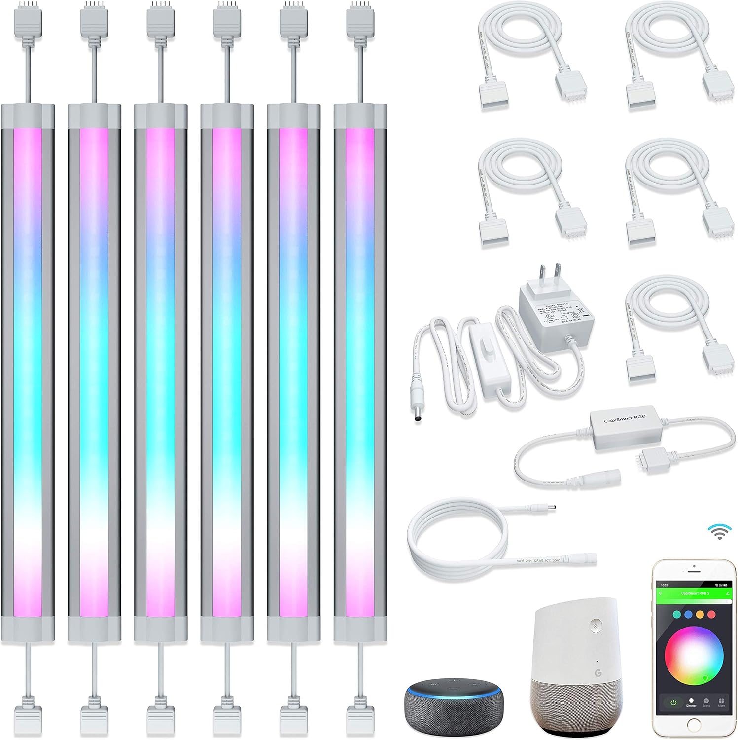 RGB Multi Color LED Smart Under Cabinet Strip Light Kit D88664