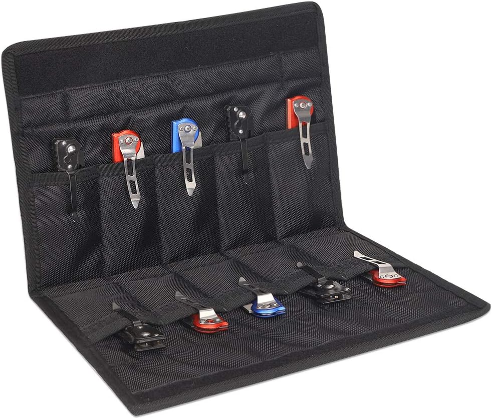 Black 10 Slot Folding Knife Storage Case U347