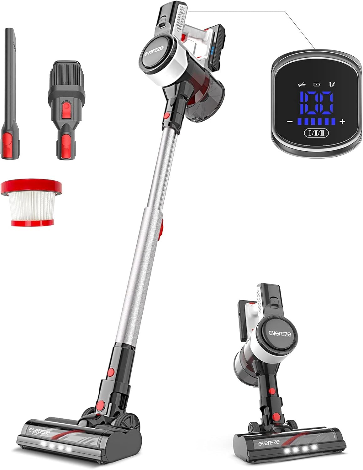Cordless Stick Vacuum with 25kPa Suction, 50 Mins Runtime, 4 in 1 Lightweight Q316