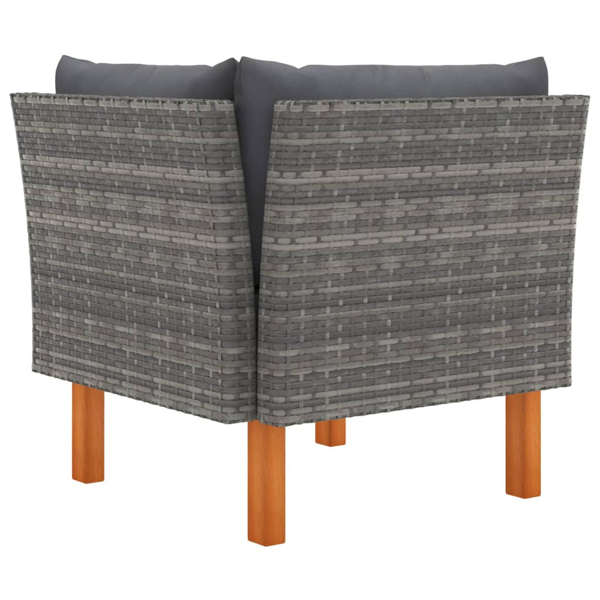 Corner Sofa Poly Rattan and Solid Eucalyptus Wood I170048