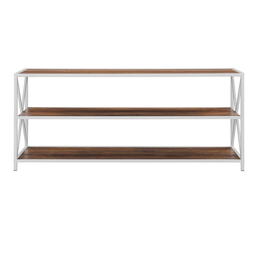 Dark Walnut / Black Metal X-Frame Bookshelf E971389