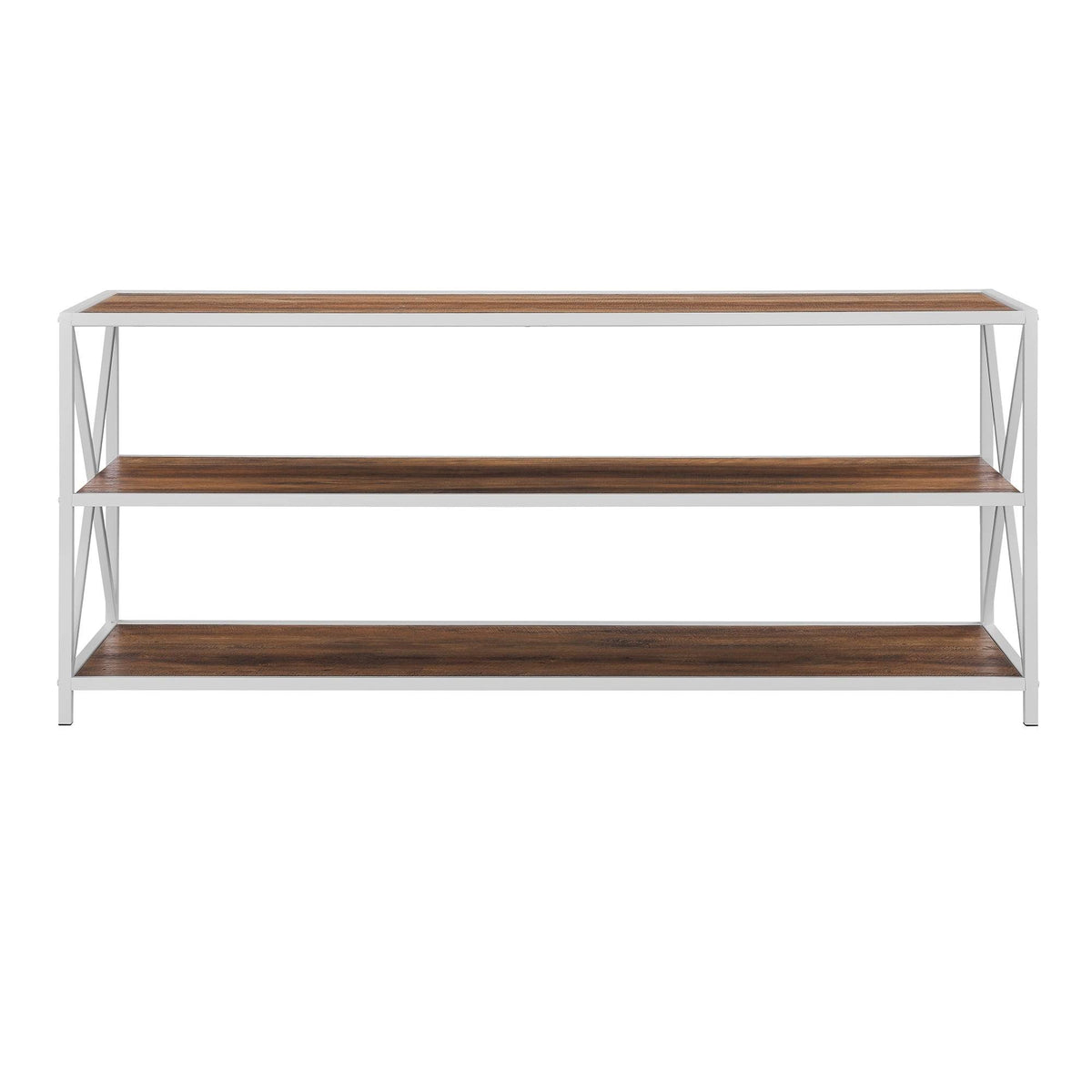 Dark Walnut / Black Metal X-Frame Bookshelf E971389