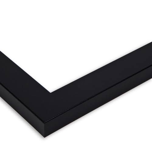 Satin Black 3 Opening Collage Picture Frame for 5x7 Photos with Grey Candlewick Mat P506752
