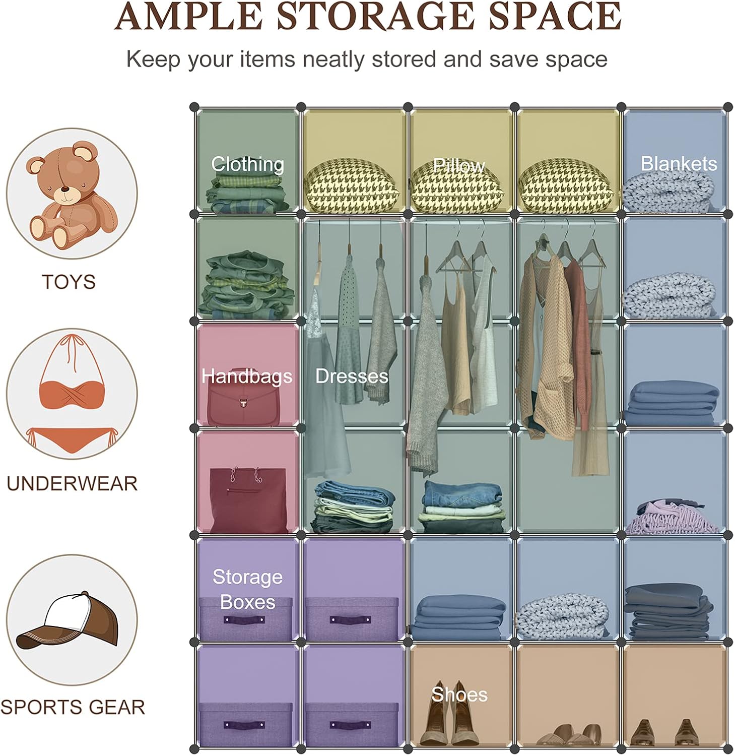 30-Cube Plastic Closet Organizer Shelves G95704