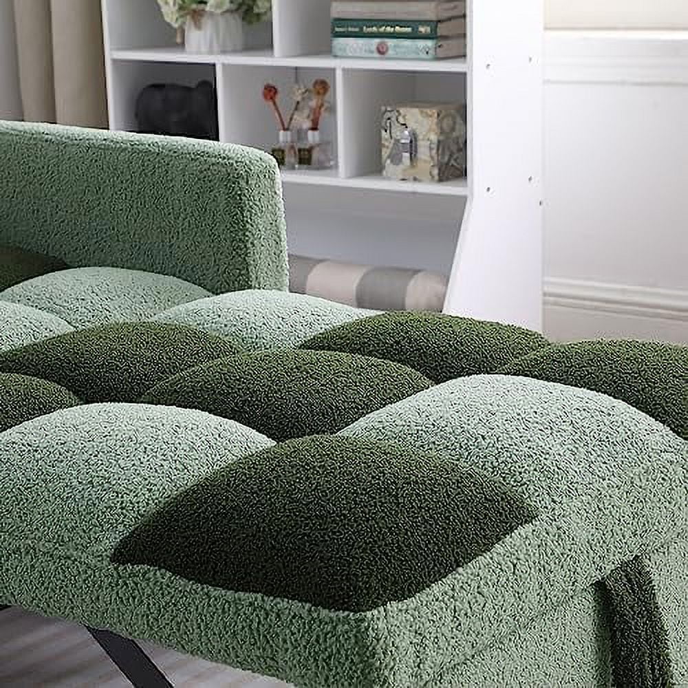 3 in 1 Convertible Chair Bed Sleeper Chair with Pillow Velvet Fabric Grey Y518142