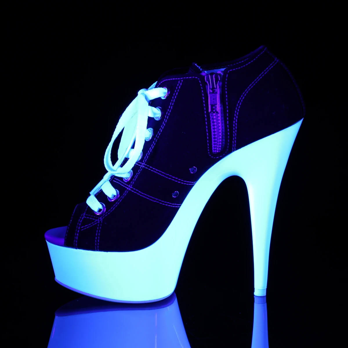 12 Black Canvas Neon White Pleaser E586