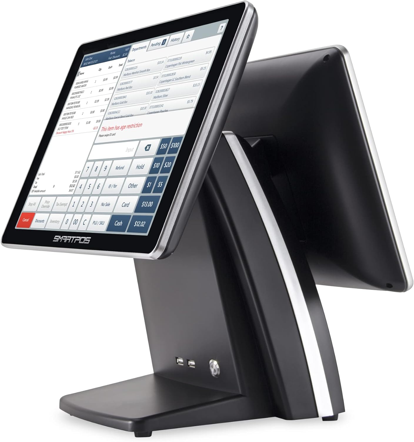 Cash Register Terminal with 15-inch Flat Touch Screen and 15-inch Customer-Facing Screen F20964